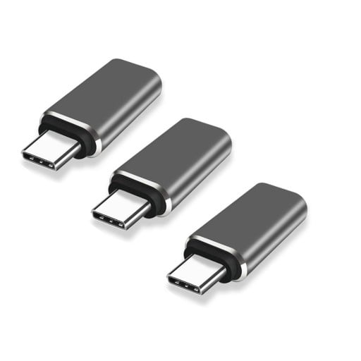 Adapter USB-C han til Lightning hun 3 stk Reduktion til tilslutning af Lightning-kabel til enhed med USB-C-port Hus af aluminiumslegering