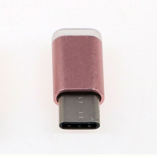 Adapter USB-C męski na Micro USB lub USB 3.0 lub Lightning żeński do podłączenia akcesoriów do urządzenia z portem USB-C Różowy kolor