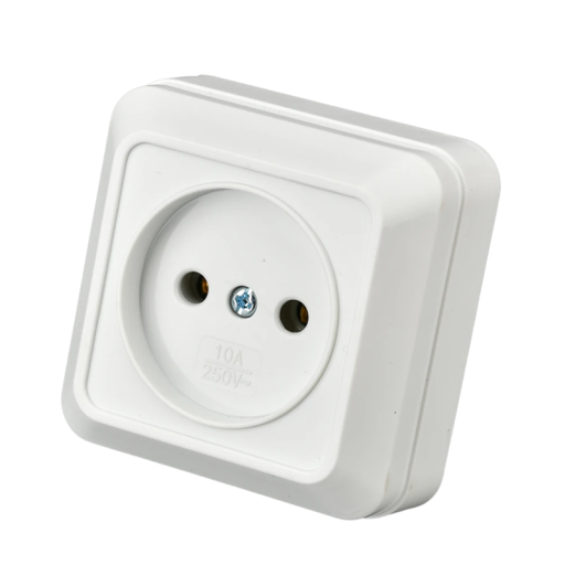 Adaptor UE pentru priză electrică exterioară fără împământare 220V 16A, priză de curent alternativ ignifugă din plastic, priză universală