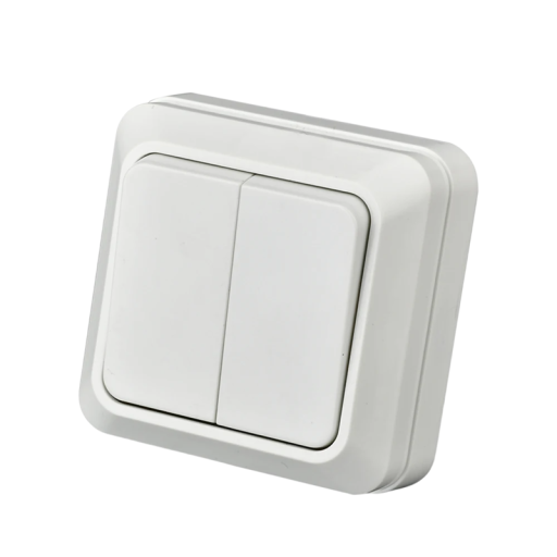 Adaptor UE pentru priză, întrerupător dublu de perete, alb, întrerupător UE, întrerupător ignifug din plastic, întrerupător pornit/oprit, de uz casnic