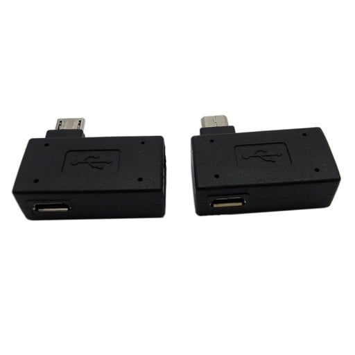 Adaptor unghiular Micro USB masculin la USB feminin și Micro USB feminin 2 buc Pro telefoane și alte dispozitive cu Micro USB Îndoitură de 90° Negru