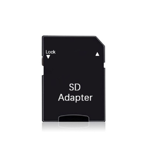 Adattatore da Micro SD a scheda SD per dispositivi con slot SD Interruttore Lock laterale per protezione da scrittura Design nero con scritta SD