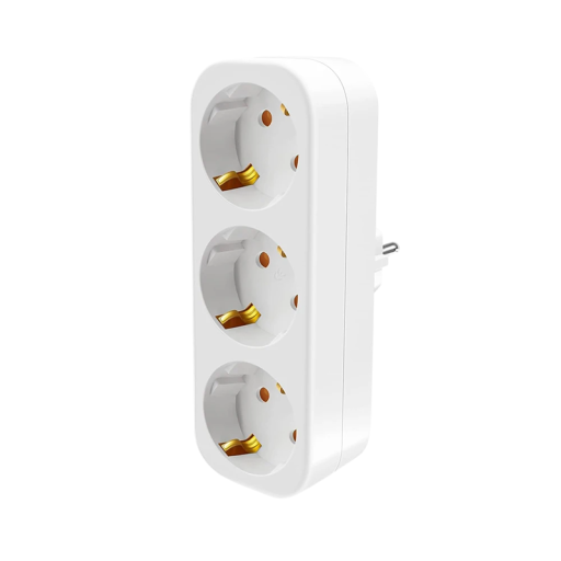 Adattatore multifunzionale per presa EU 14x4 cm Spina elettrica a tre slot 2500W 250V 16A Ricarica di più dispositivi Casa Design elegante