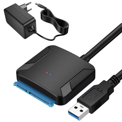Adattatore USB 3.0 a SATA per SSD e HDD Trasferimento dati veloce Compatibile con USB 2.0/1.1 Alimentazione esterna DC 12V Collegamento dischi rigidi