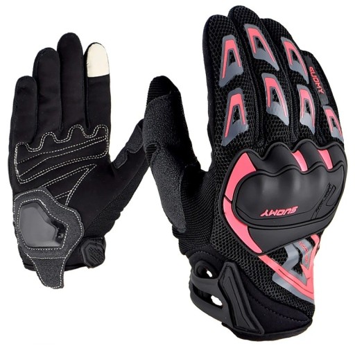 Ademende motorhandschoenen met volledige vingers, unisex antislip racehandschoenen, stijlvolle, duurzame motorhandschoenen voor mannen en vrouwen.