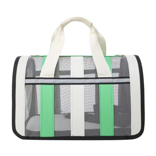 Ademende opvouwbare draagtas voor katten en honden Comfortabele draagtas met ritssluiting voor huisdieren Stoffen mesh draagtas voor honden en katten met reflecterend element Reistas voor het vervoeren van katten en honden 48 x 27 x 27 cm
