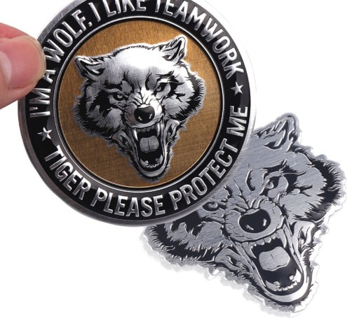 Adesivo 3D per auto lupo