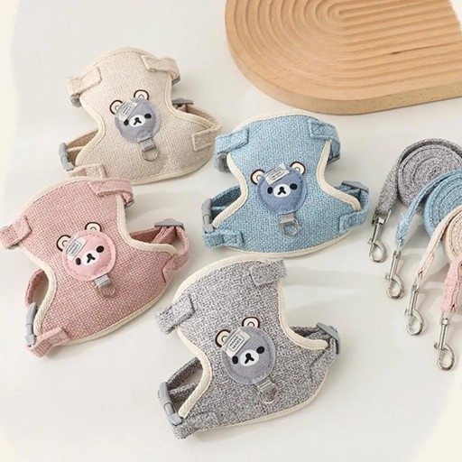 Adjustable Harness for Cats and Small Dogs Size S Leash Loop Safe Fastening Breathable Comfortable Material Colour Variation