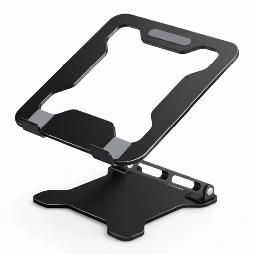 Adjustable Laptop Stand for 10 to 15.6 Inches 25 x 25 cm Foldable and Portable with Open Base for Cooling Black