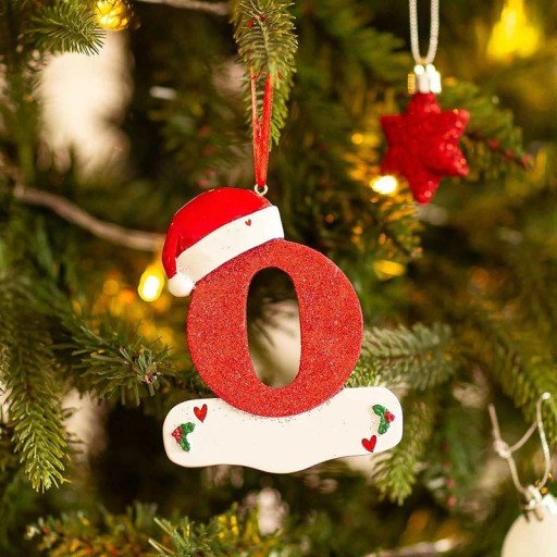 Adornos para árbol de Navidad con letras Letras acrílicas para árbol de Navidad Adornos navideños Letras colgantes para el árbol Letras colgantes rojas 10 cm