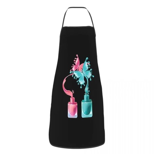 Adult Apron 50x75 cm Creative Sleeveless Neck Tie Nail Design Cosmetics Nail Polish Painting Kitchen Cooking Protection