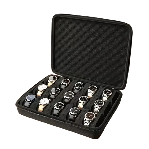 Advanced Watch Storage Box with 15 Slots Velvet Case Organiser for Wristwatch Collection at Home and on the Go