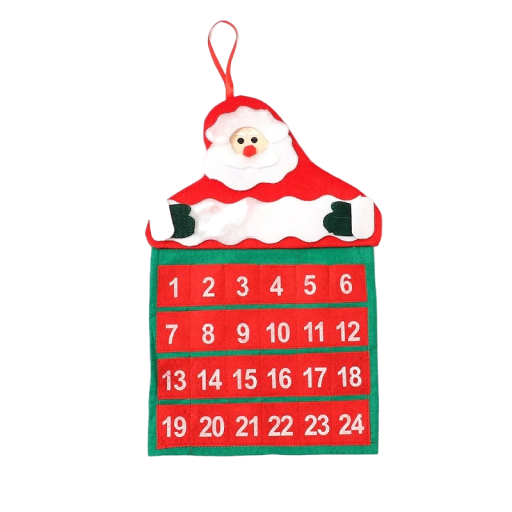 Adventskalender med lommer 40 x 30 cm