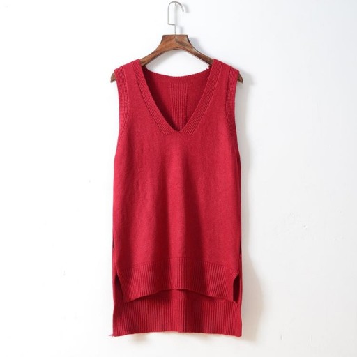 Ærmeløs strikket sweater til kvinder G394