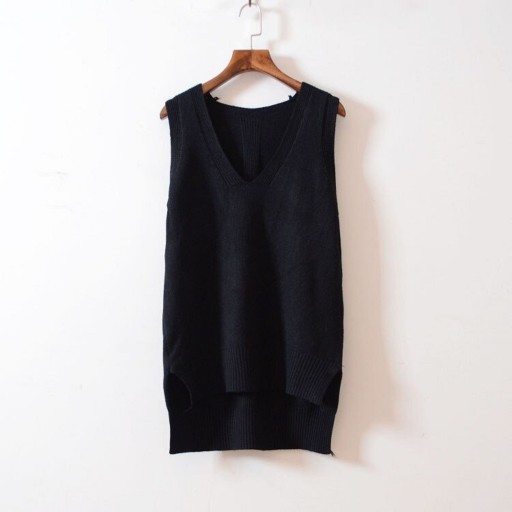 Ærmeløs strikket sweater til kvinder G394