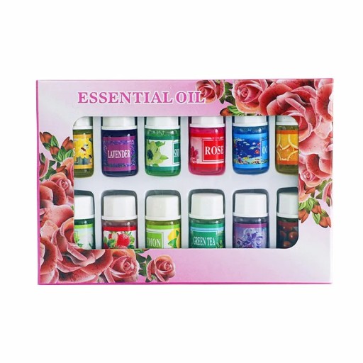 Æteriske oliesæt 12×3 ml naturlige dufte til aromaterapi og luftfriskere lavendel rose hav appelsin jasmin