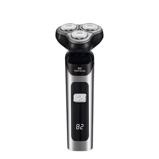 Afeitadora eléctrica con pantalla Resistente al agua Cabezal flotante Carga USB Indicador LED Cuchillas autoafilables Motor potente Diseño ergonómico