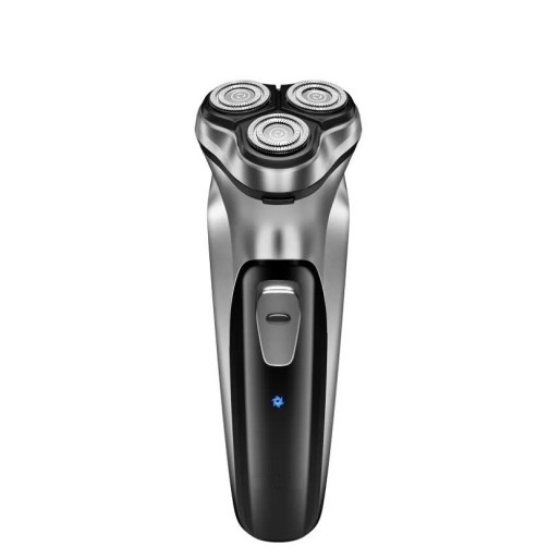 Afeitadora eléctrica rotativa para hombres con tres cabezales, afeitadora de barba recargable con cuchillas dobles, cabezal flotante, color negro