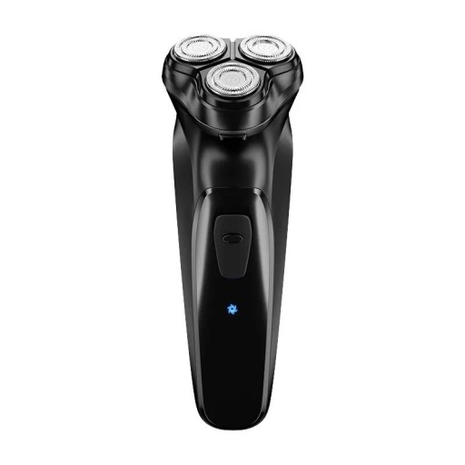 Afeitadora eléctrica rotativa para hombres con tres cabezales, afeitadora de cabeza flotante, afeitadora de barba recargable con cuchillas dobles, color plateado