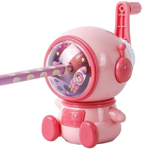 Affilatore per matite a forma di astronauta Affilatore manuale con velocità regolabile Affilatore per matite per bambini 11 x 10 x 7 cm