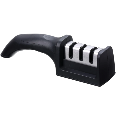 Afilador de cuchillos de cocina manual multifuncional Tipo de 3 segmentos Hoja de acero inoxidable Base antideslizante Afilado de cuchillas seguro para el hogar