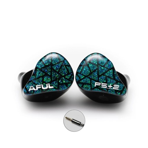 AFUL Performer 5+2 hibrid fülhallgató 4,4 mm csatlakozóval és 10-től 35 000 Hz-ig terjedő frekvenciával, zöldkék színben zenehallgatáshoz és monitorozáshoz