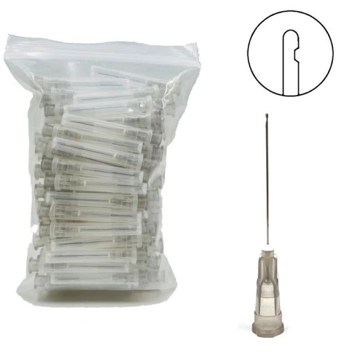 Aiguilles d'irrigation endodontique 0,4 x 25 mm stériles à ouverture latérale pointe lisse 100 pcs outils dentaires en plastique métal transparent