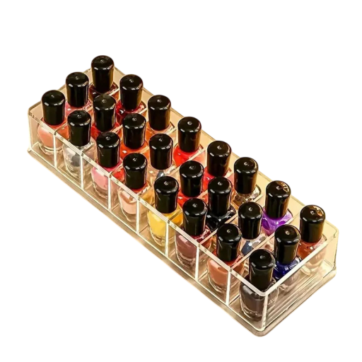 Akrylový organizér na kozmetiku 8 priehradiek 25,5 x 9 x 4,7 cm úložný box na make-up držiak na rúže a laky stojan na kozmetiku