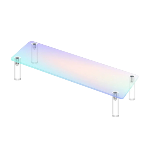 Akryylinen teline 1 taso 30 × 8 × 5 cm vaaleanpunainen järjestäjä figuureille hajuvesille koruille hylly esineiden esittelyyn
