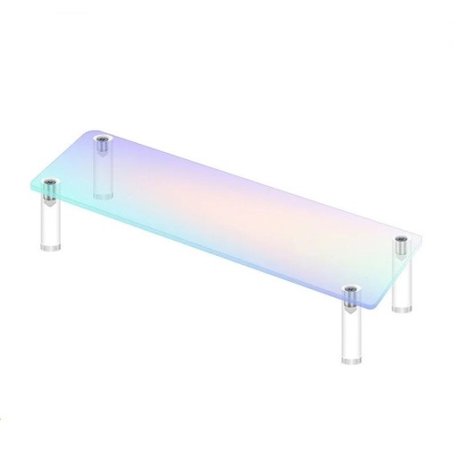 Akryyliteline 1 taso 40 × 8 × 5 cm vaaleanpunainen järjestäjä figuureille hajuvesille koruille hyllylle keräilyesineiden esittelyyn