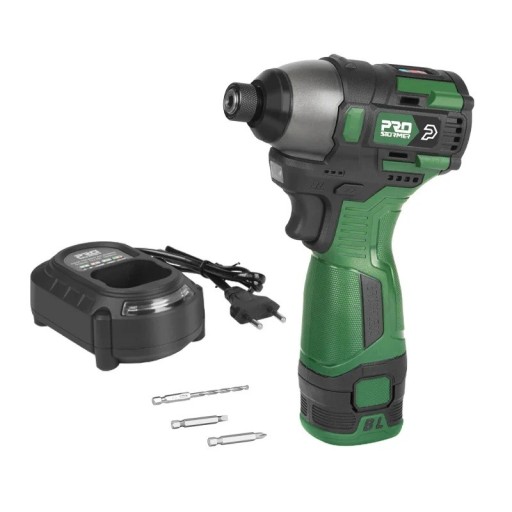 Akumulátorový bezkartáčový elektrický šroubovák PROSTORMER 140 Nm 17V 1500mAh šestihranný černo zelený pro vrtání a šroubování