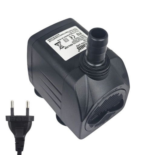 Akvarijní ponorné čerpadlo JN-388 16 W s výkonem 800 l/h a výtlakem 1,55 m s výstupem 13 mm o rozměrech 72 x 54 x 63 mm v černé barvě