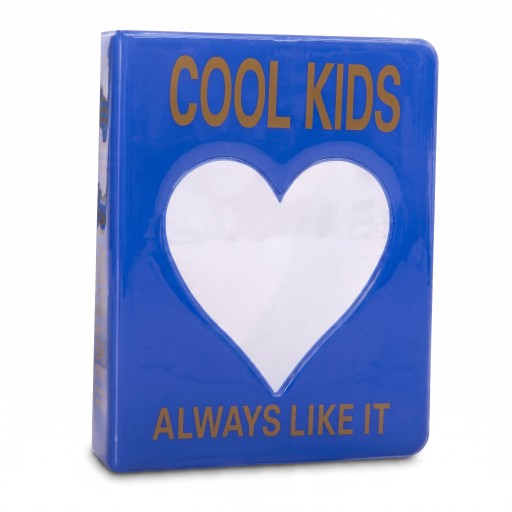 Álbum mini para fotos 128 páginas 14,8 x 11 cm Azul con inscripción dorada Ventana transparente en forma de corazón Para fotos y tarjetas de fotos