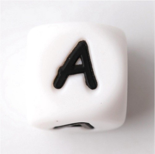 Alfabet de margele din silicon - 100 buc