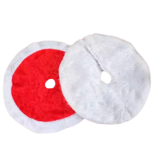 Alfombra navideña roja para debajo del árbol 38 x 38 cm Base decorativa para un árbol pequeño Alfombra suave festiva para la decoración del hogar