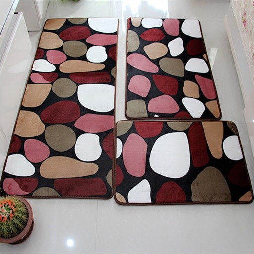 Alfombrillas de baño estampadas 3 uds.