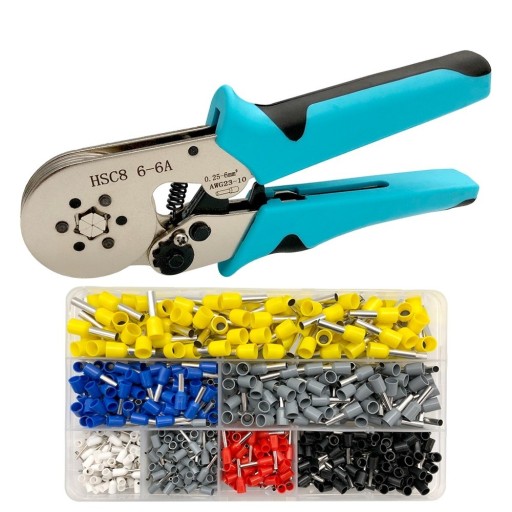 Alicates de crimpado 0,25 - 6 mm² con punteras 700 uds.