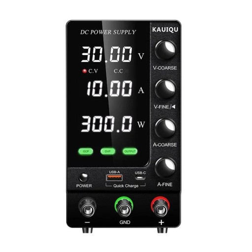 Alimentatore da laboratorio 30V 10A 300W OCP OVP USB-A USB-C LED display Interruttore di uscita Caricamento LiFePO4 Raffreddamento intelligente Fonte DC