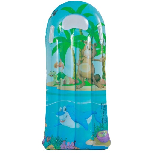 Állatos mintás felfújható medencei úszófotel 107 × 48 cm PVC Úszó fekvőhely a vízre Kompakt pihenő felfújható kiegészítő a medencéhez