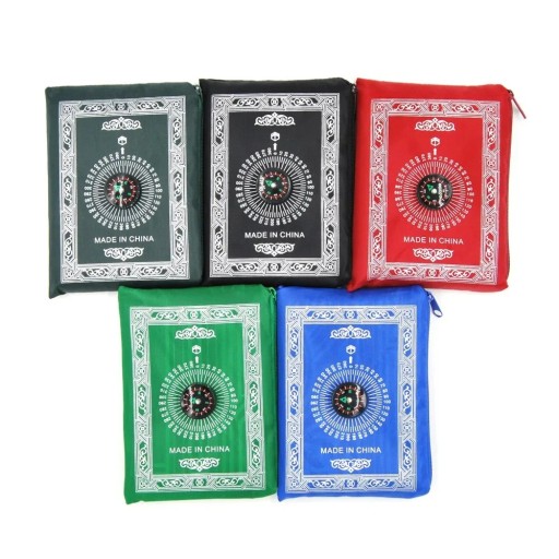 Almofada de oração portátil 100 x 60 cm Almofada de viagem com cantos antiderrapantes Design dobrável Bolsa com bússola Oração em casa e ao ar livre