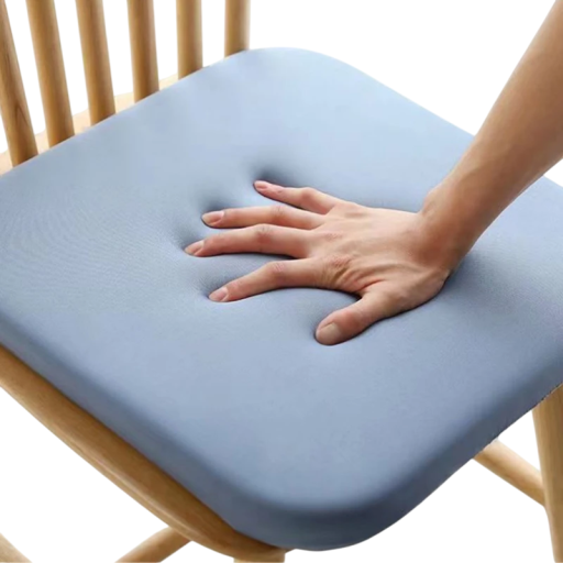 Almofada em espuma viscoelástica 40x40x4 cm com capa de poliéster Almofada confortável para cadeira e automóvel Apoio ergonómico