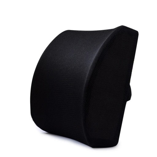 Almohada de apoyo lumbar de espuma viscoelástica 34x33x12 cm Soporte de espalda para coche y oficina Almohada de franela para asiento de coche y silla Alivio del dolor