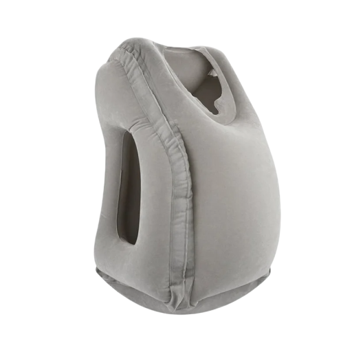 Almohada de viaje inflable de PVC de 30 x 35 x 55 cm, ligera y de apoyo para avión y coche, compacta y para viajes.