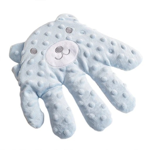 Almohada relajante para bebé de 26 x 24 cm con forma de osito de peluche, ayuda de presión para niños pequeños con palmas y control remoto
