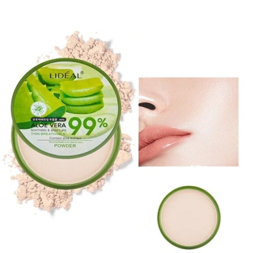 Aloe Vera Blødgørende Pudder Fugtgivende Vandfast Ansigtspudder Mat Pudder Anti-glans Fæstende Pudder til Makeup
