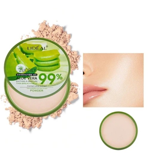 Aloe Vera Softening Powder Nawilżający wodoodporny puder do twarzy Matowy, sypki puder antypołyskowy Puder utrwalający makijaż