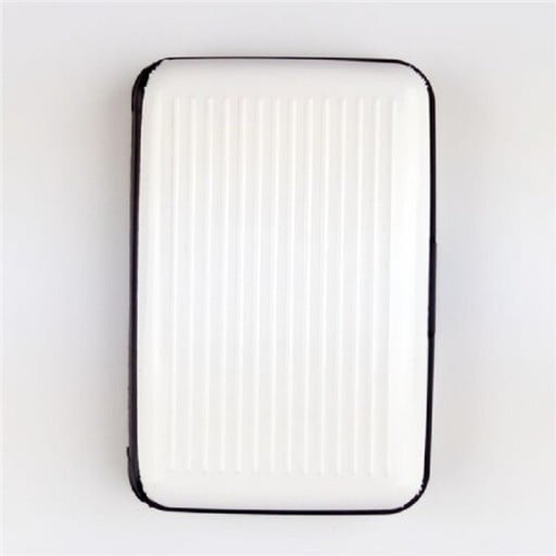 Aluminium Alloy Document and Card Case Sturdy Travel Case with Ribbed Surface and Rounded Corners Dimensions 11 x 7.5 cm