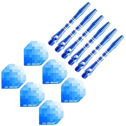 Aluminium dartskafter og flights 12 stk. T962