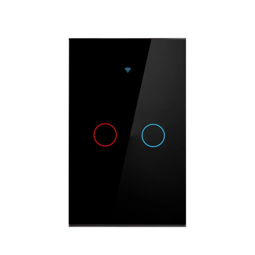 Älykäs kosketusseinäkytkin 12 x 7,2 cm 2-osainen LED WiFi Bluetooth Ääniohjaus Alexa Google Home Karkaistusta lasista valmistettu PC-paneeli