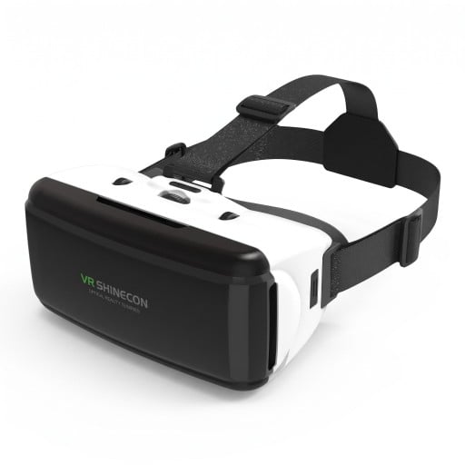 Älypuhelimelle tarkoitetut virtuaalitodellisuuslasit 4,5–6,53 tuumaa 3D VR-kypärä säädettävällä päänauhoilla valkoisena ja mustana